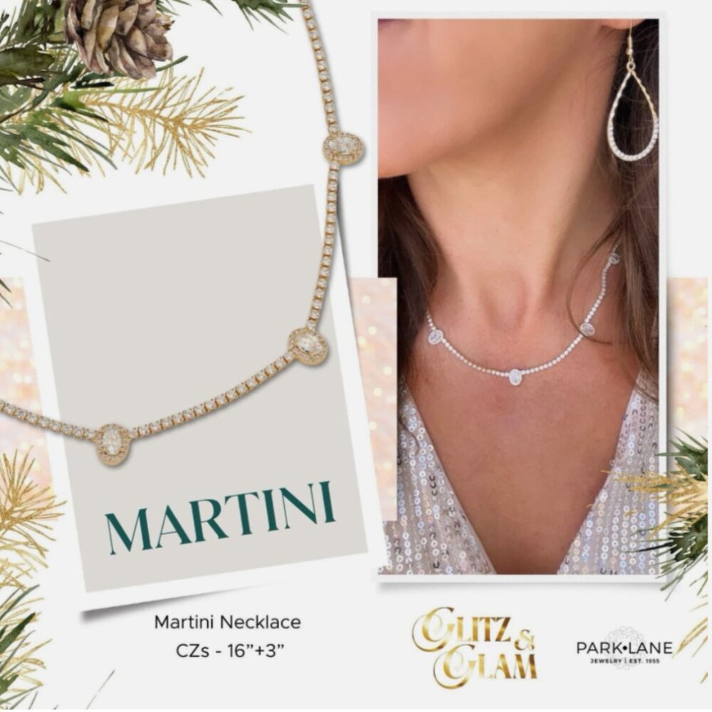 Retired Park Lane MARTINI Clear CZ Tennis Necklace NWT